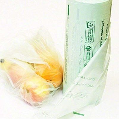 Sacos plásticos em um rolo, sacos vegetais duráveis do produto do EN 13432 no rolo 