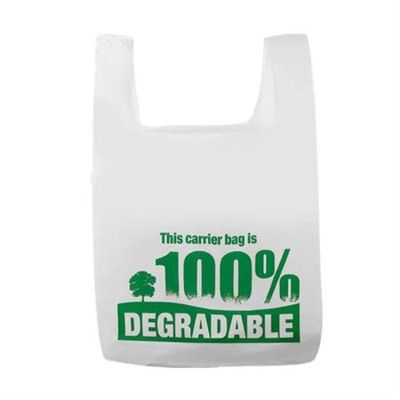 Saco de compras 100% plástico biodegradável liso de Carry Bags biodegradável
