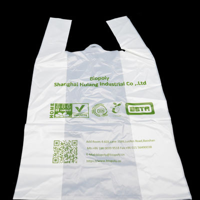 O vegetal biodegradável do PE de PBAT ensaca sacos Compostable da fécula de milho 13mic