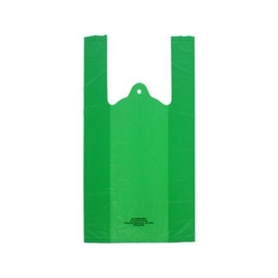 Bio sacos descartáveis baseados do desperdício do animal de estimação, sacos de plástico verdes LF-PET-004 da camisa de T