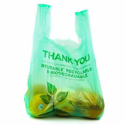 Sacos vegetais biodegradáveis de 100%, sacos de plástico feitos sob encomenda com punhos