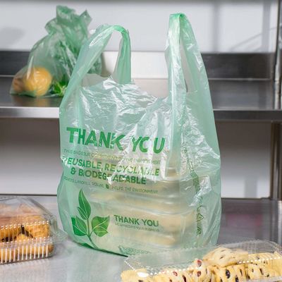 Os sacos EN13432 vegetais Compostable, camisa Compostable de T ensacam o serviço do OEM