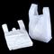 Sacos de plástico biodegradáveis do branco 100, sacos de compras Compostable da forma da camisa de T